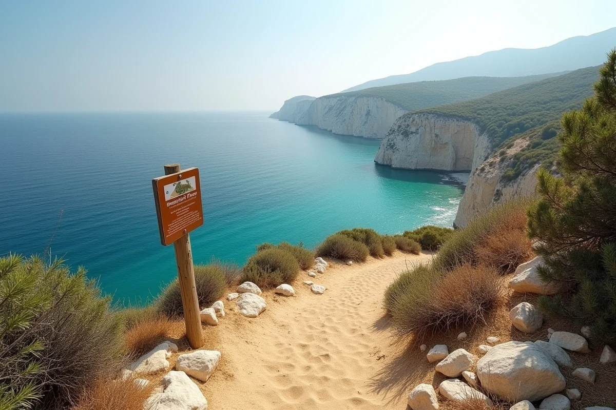 Falaises calcaires et mer turquoise d'un parc national côtier méditerranéen en France
